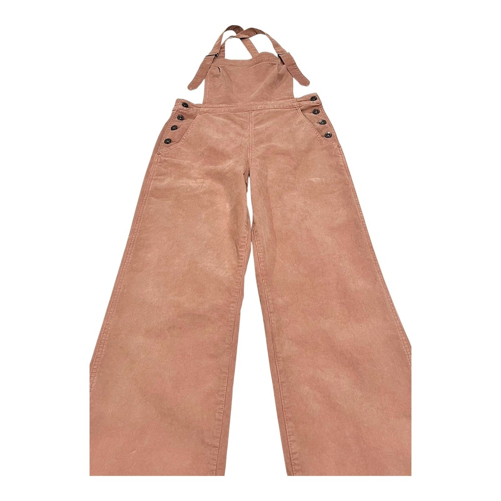 AG Adriano Goldschmied Women's Large Corduroy Wide Leg Overalls Jumpsuit